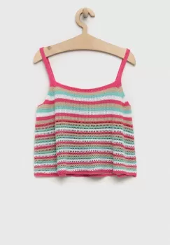 United Colors of Benetton bluza copii culoarea roz, modelator imagine