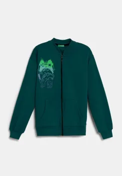 United Colors of Benetton bluza copii culoarea verde, melanj, 3PANC504M imagine