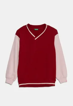 United Colors of Benetton bluza copii culoarea violet, modelator, 32N4C400A imagine