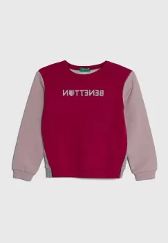 United Colors of Benetton bluza copii culoarea violet, modelator imagine