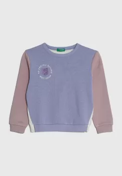 United Colors of Benetton bluza copii culoarea violet, modelator imagine