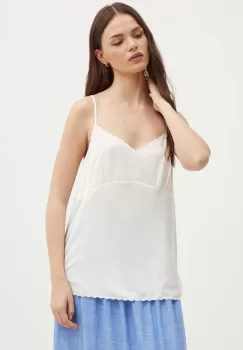 United Colors of Benetton bluza culoarea bej, neted imagine