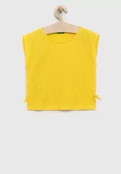 United Colors of Benetton bluza culoarea galben imagine
