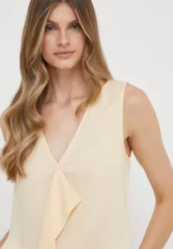 United Colors of Benetton bluza culoarea galben, neted imagine