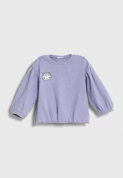 United Colors of Benetton bluza culoarea violet, cu imprimeu imagine