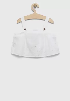 United Colors of Benetton bluza de bumbac pentru copii culoarea alb, neted imagine