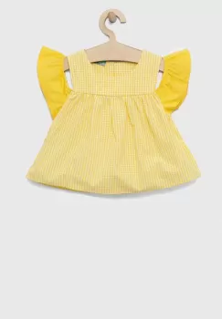 United Colors of Benetton bluza de bumbac pentru copii culoarea galben, modelator imagine