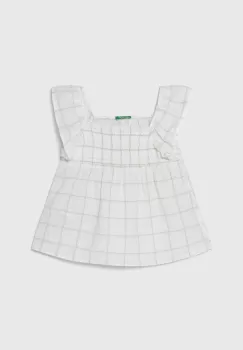 United Colors of Benetton bluza de in pentru copii culoarea alb, modelator imagine