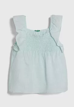 United Colors of Benetton bluza de in pentru copii culoarea turcoaz, modelator imagine