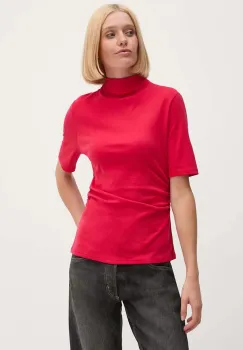 United Colors of Benetton bluza din bumbac femei, culoarea roz, neted, 3VAZD2012 imagine
