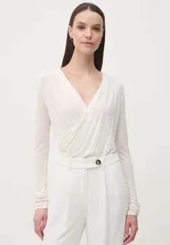 United Colors of Benetton bluza din casmir culoarea bej, neted, 3R0KD401J imagine