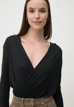 United Colors of Benetton bluza din casmir culoarea negru, neted, 3R0KD401J imagine