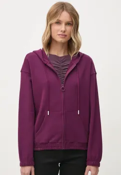 United Colors of Benetton bluza femei, culoarea violet, cu gluga, neted, 31NB3M06U imagine