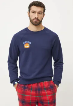 United Colors of Benetton bluza x GARFIELD barbati, culoarea albastru marin, cu imprimeu, 31NB4M01U imagine