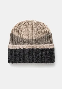 United Colors of Benetton caciula de lana culoarea bej, de lana, din tricot gros, 123MKA00Q imagine