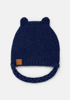 United Colors of Benetton caciula din lana pentru copii culoarea albastru marin, din tesatura neteda, 1032AA004 imagine