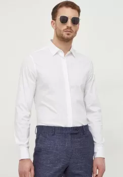 United Colors of Benetton camasa barbati, culoarea alb, cu guler clasic, regular imagine