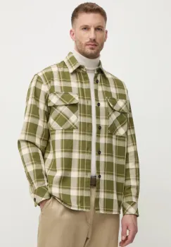 United Colors of Benetton camasa barbati, culoarea verde, cu guler clasic, relaxed, 5KMFUQ050 imagine