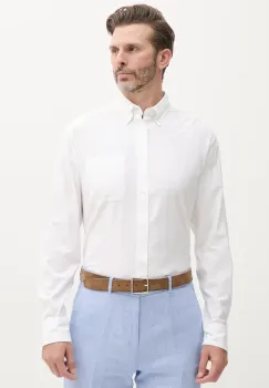 United Colors of Benetton camasa culoarea alb, cu guler button-down, regular, 5KFHUQ05R imagine