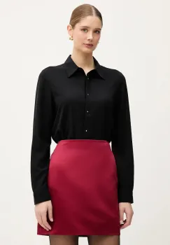 United Colors of Benetton camasa culoarea negru, cu guler clasic, regular, 55M1DQ0CP imagine