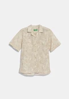 United Colors of Benetton camasa de bumbac pentru copii culoarea bej, 5OUGCQ03U imagine