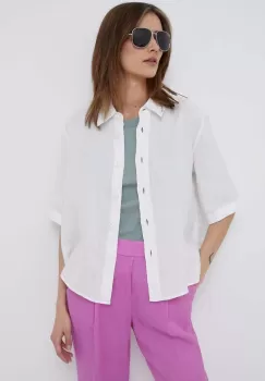 United Colors of Benetton camasa de in culoarea alb, cu guler clasic, regular imagine