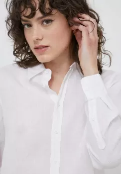 United Colors of Benetton camasa de in culoarea alb, cu guler clasic, regular imagine