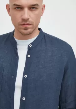 United Colors of Benetton camasa de in culoarea albastru marin, cu guler clasic, regular imagine