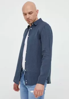 United Colors of Benetton camasa de in culoarea albastru marin, cu guler clasic, regular imagine