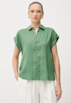 United Colors of Benetton camasa de in culoarea bej, cu guler clasic, regular imagine