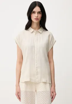United Colors of Benetton camasa de in culoarea bej, cu guler clasic, regular imagine