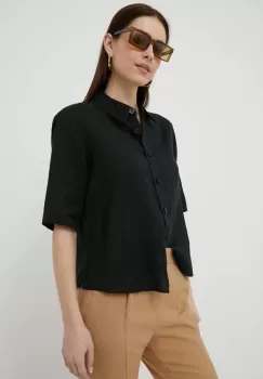 United Colors of Benetton camasa de in culoarea negru, cu guler clasic, relaxed imagine