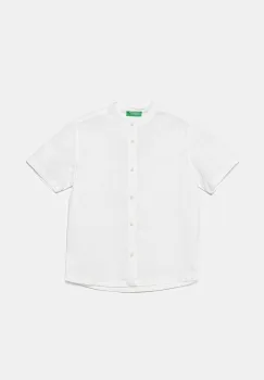 United Colors of Benetton camasa de in pentru copii culoarea alb, 52VMCQ03W imagine