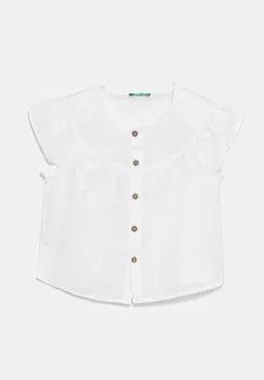 United Colors of Benetton camasa de in pentru copii culoarea alb, 5IPVGQ02E imagine