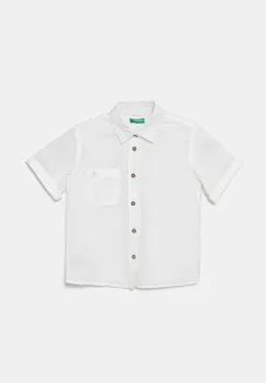 United Colors of Benetton camasa de in pentru copii culoarea alb, 5IPVGQ02H imagine