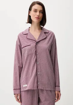 United Colors of Benetton camasa de pijama culoarea bordo, bumbac, 4MYG3M00D imagine