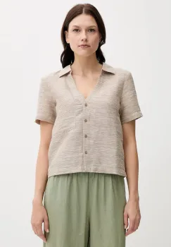 United Colors of Benetton camasa din amestec de in culoarea bej, cu guler clasic, regular, 5YPVDQ0BX imagine