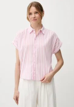 United Colors of Benetton camasa din amestec de in culoarea roz, cu guler clasic, relaxed, 58I5DQ08M imagine