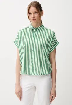 United Colors of Benetton camasa din amestec de in culoarea verde, cu guler clasic, relaxed, 58I5DQ08M imagine