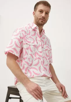 United Colors of Benetton camasa din bumbac barbati, culoarea alb, cu guler clasic, regular imagine