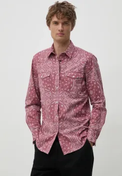 United Colors of Benetton camasa din bumbac barbati, culoarea roz, cu guler clasic, regular, 5QCAUQ04P imagine