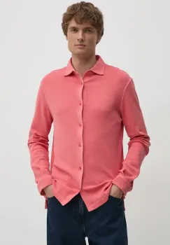 United Colors of Benetton camasa din bumbac barbati, culoarea roz, cu guler clasic, regular, 5WMYUQ052 imagine