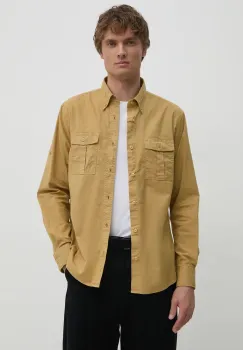 United Colors of Benetton camasa din bumbac barbati, culoarea verde, cu guler button-down, regular, 5KGPUQ04S imagine