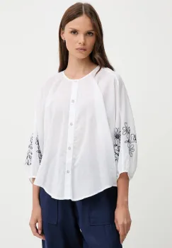 United Colors of Benetton camasa din bumbac culoarea alb, regular, 5VZCDQ0BN imagine