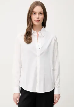 United Colors of Benetton camasa din bumbac femei, culoarea alb, cu guler clasic, regular, 5WPQDQ0AX imagine