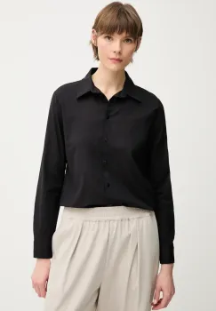 United Colors of Benetton camasa din bumbac femei, culoarea negru, cu guler clasic, regular, 5WPQDQ0AX imagine