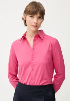United Colors of Benetton camasa din bumbac femei, culoarea roz, cu guler clasic, regular, 5WPQDQ0AX imagine