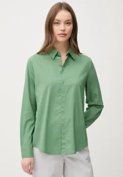 United Colors of Benetton camasa din bumbac femei, culoarea verde, cu guler clasic, regular, 5WPQDQ0AX imagine