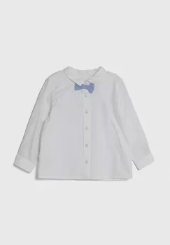 United Colors of Benetton camasa din bumbac pentru bebelusi culoarea alb imagine