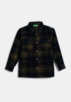 United Colors of Benetton camasa din catifea pentru copii culoarea albastru marin, 50VWCQ03K imagine